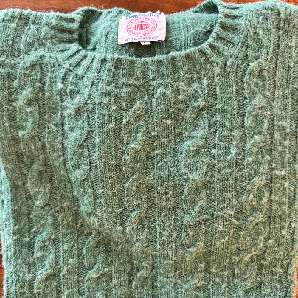 J. Press Shaggy Dog Cable Knit Crewneck